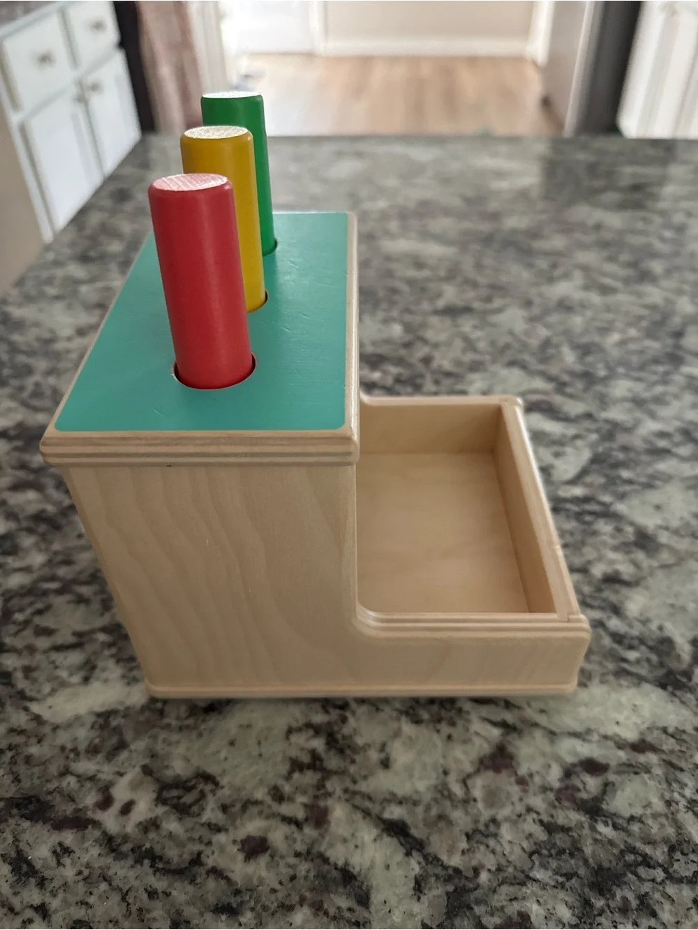 LOVEVERY Wooden Peg Drop Toy Montessori Toddler Learning Toy